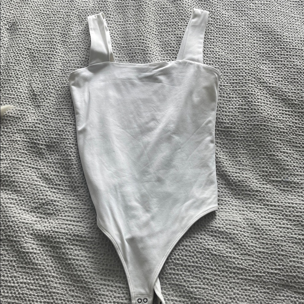 Abercrombie & Fitch White Square Neck Bodysuit